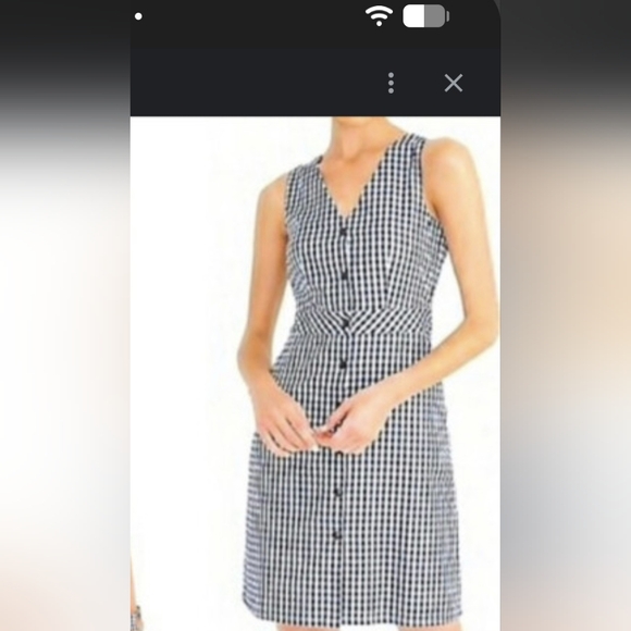 J. Crew Dresses & Skirts - J. Crew Navy and White Gingham Midi Dress